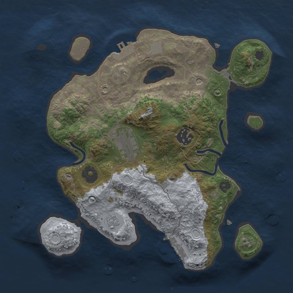 Rust Map: Procedural Map, Size: 2700, Seed: 524999507, 11 Monuments
