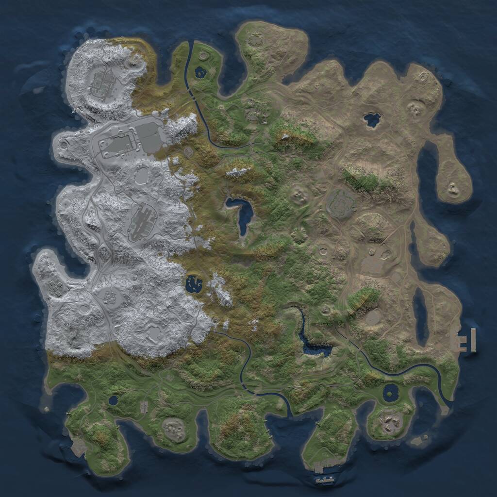 Rust Map: Procedural Map, Size: 4250, Seed: 697208229, 15 Monuments