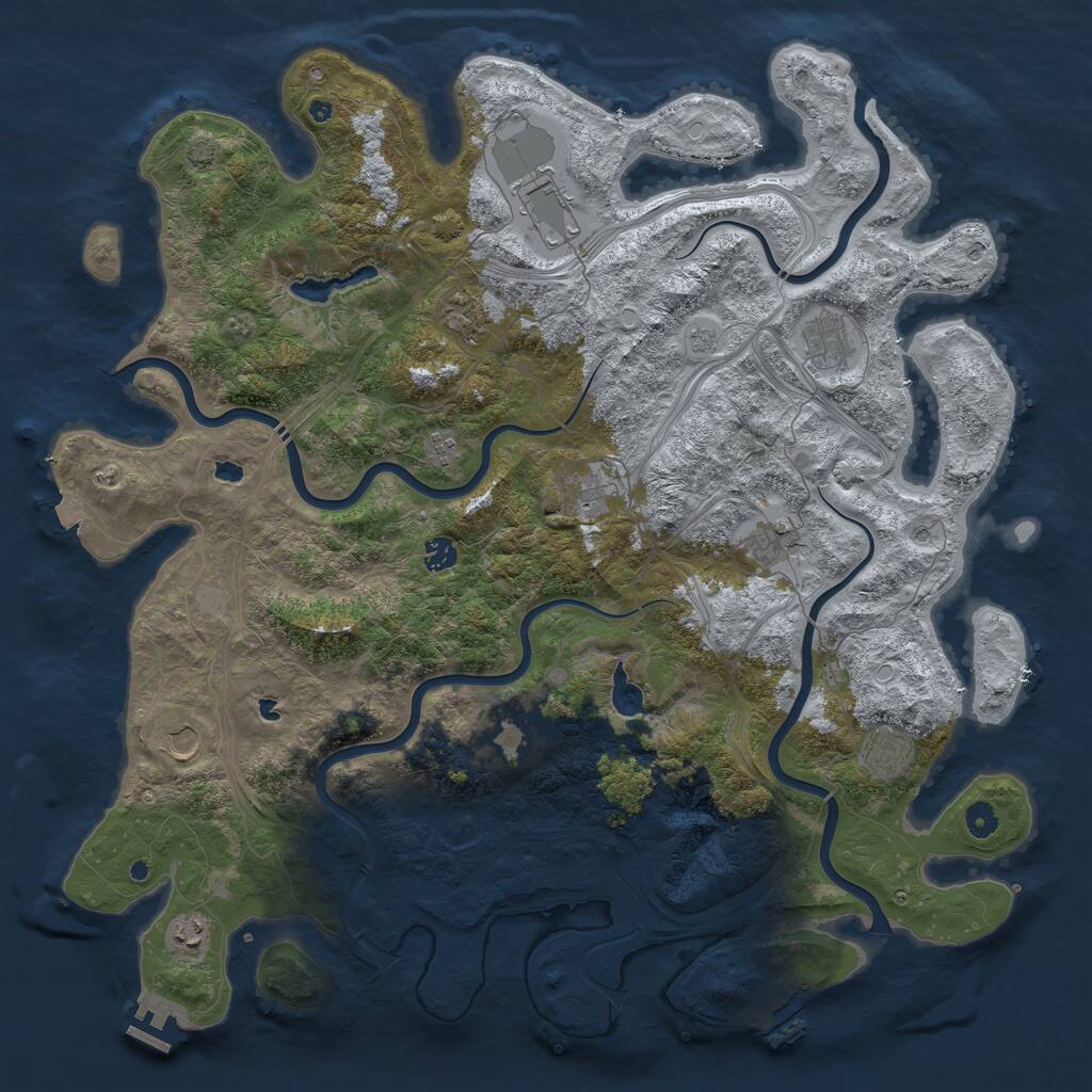 Rust Map: Procedural Map, Size: 4800, Seed: 122687095, 17 Monuments