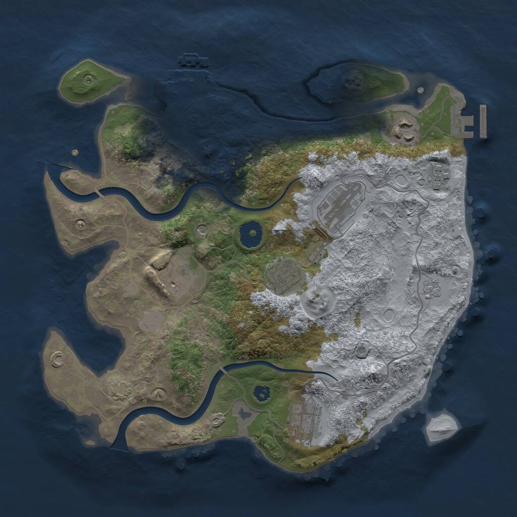 Rust Map: Procedural Map, Size: 3100, Seed: 1753194855, 12 Monuments