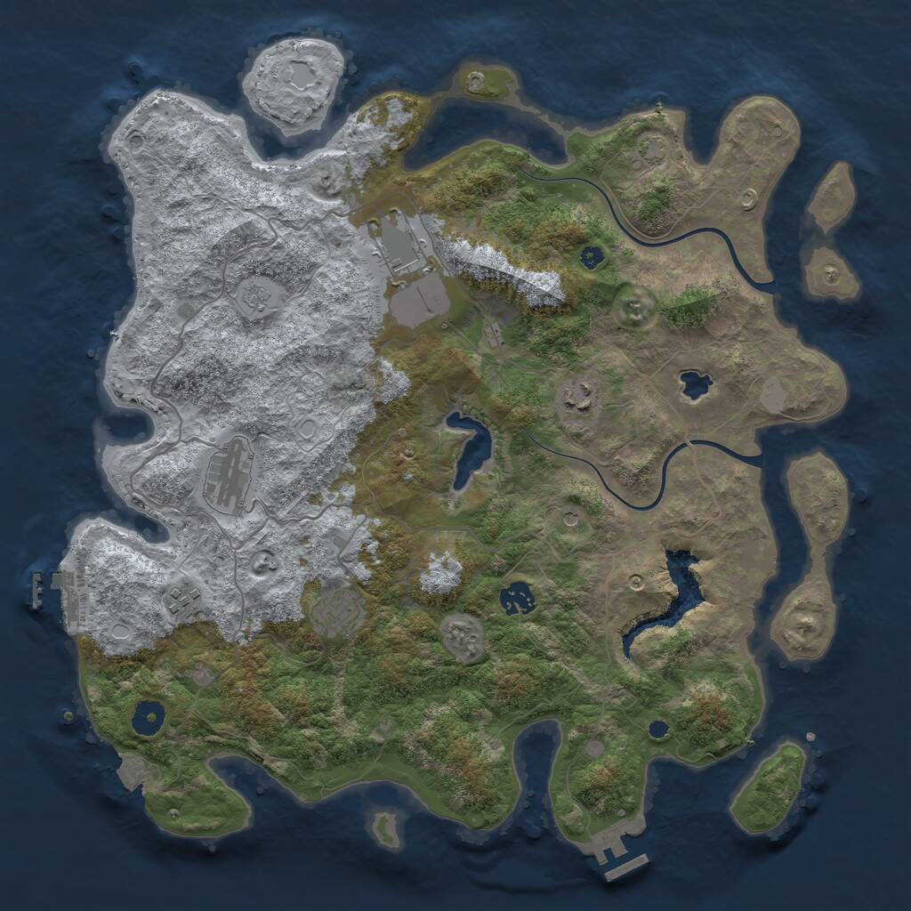 Rust Map: Procedural Map, Size: 4000, Seed: 65898267, 12 Monuments