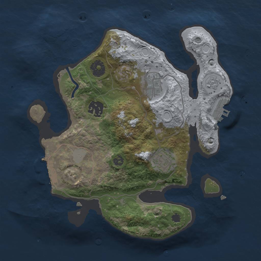 Rust Map: Procedural Map, Size: 2500, Seed: 20735, 9 Monuments