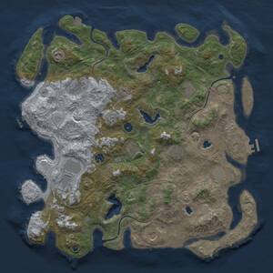 Thumbnail Rust Map: Procedural Map, Size: 4500, Seed: 1014212826, 17 Monuments