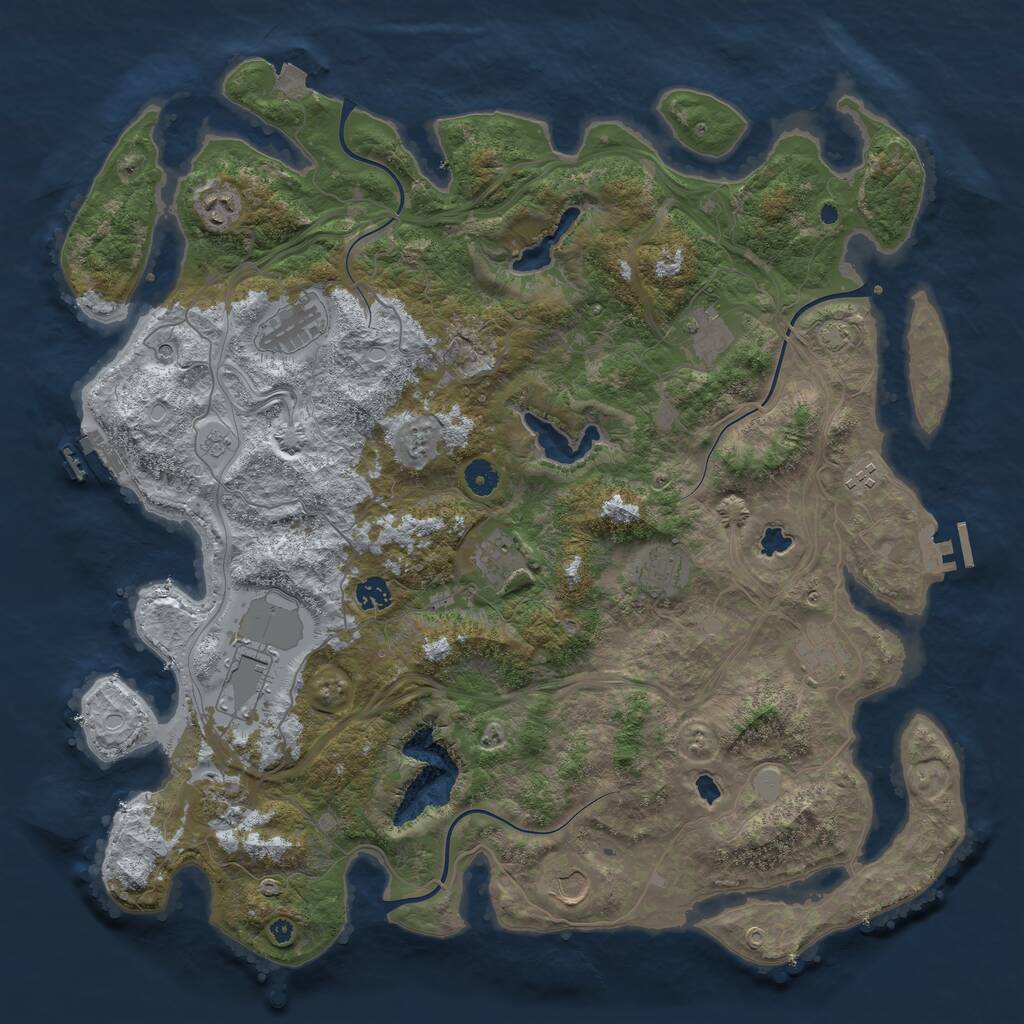 Rust Map: Procedural Map, Size: 4500, Seed: 1014212826, 17 Monuments