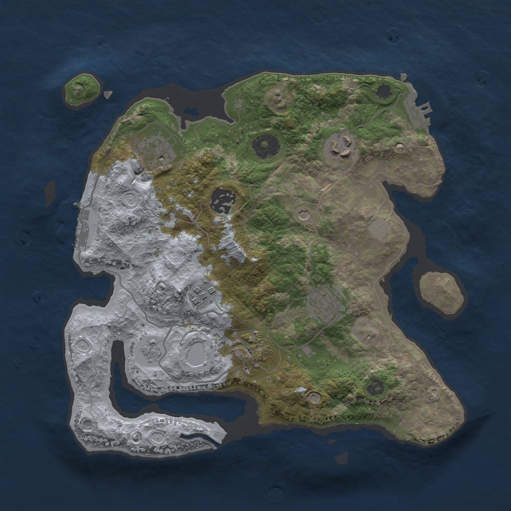 Rust Map: Procedural Map, Size: 3000, Seed: 792991517, 15 Monuments