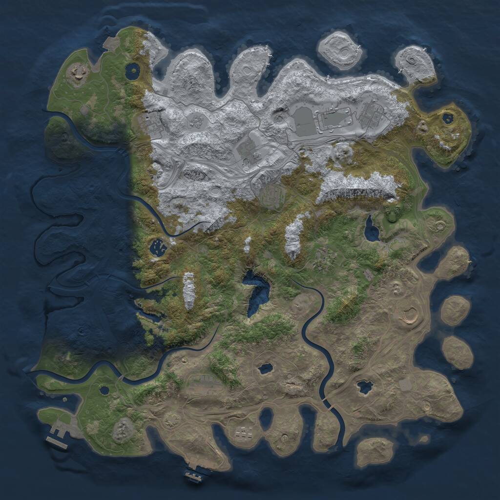 Rust Map: Procedural Map, Size: 4555, Seed: 910000, 17 Monuments