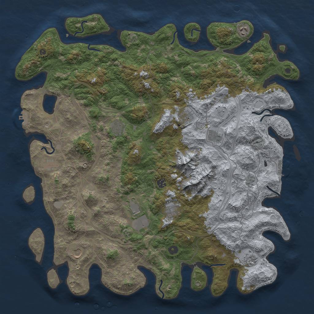 Rust Map: Procedural Map, Size: 5000, Seed: 325687, 20 Monuments