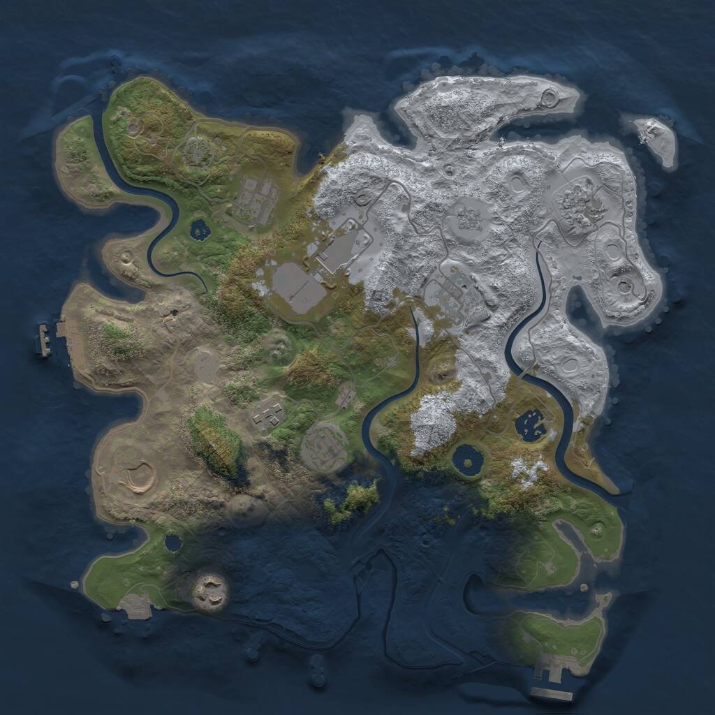 Rust Map: Procedural Map, Size: 3500, Seed: 95814283, 15 Monuments