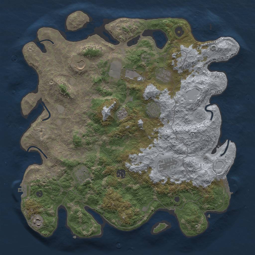 Rust Map: Procedural Map, Size: 4000, Seed: 273773090, 18 Monuments