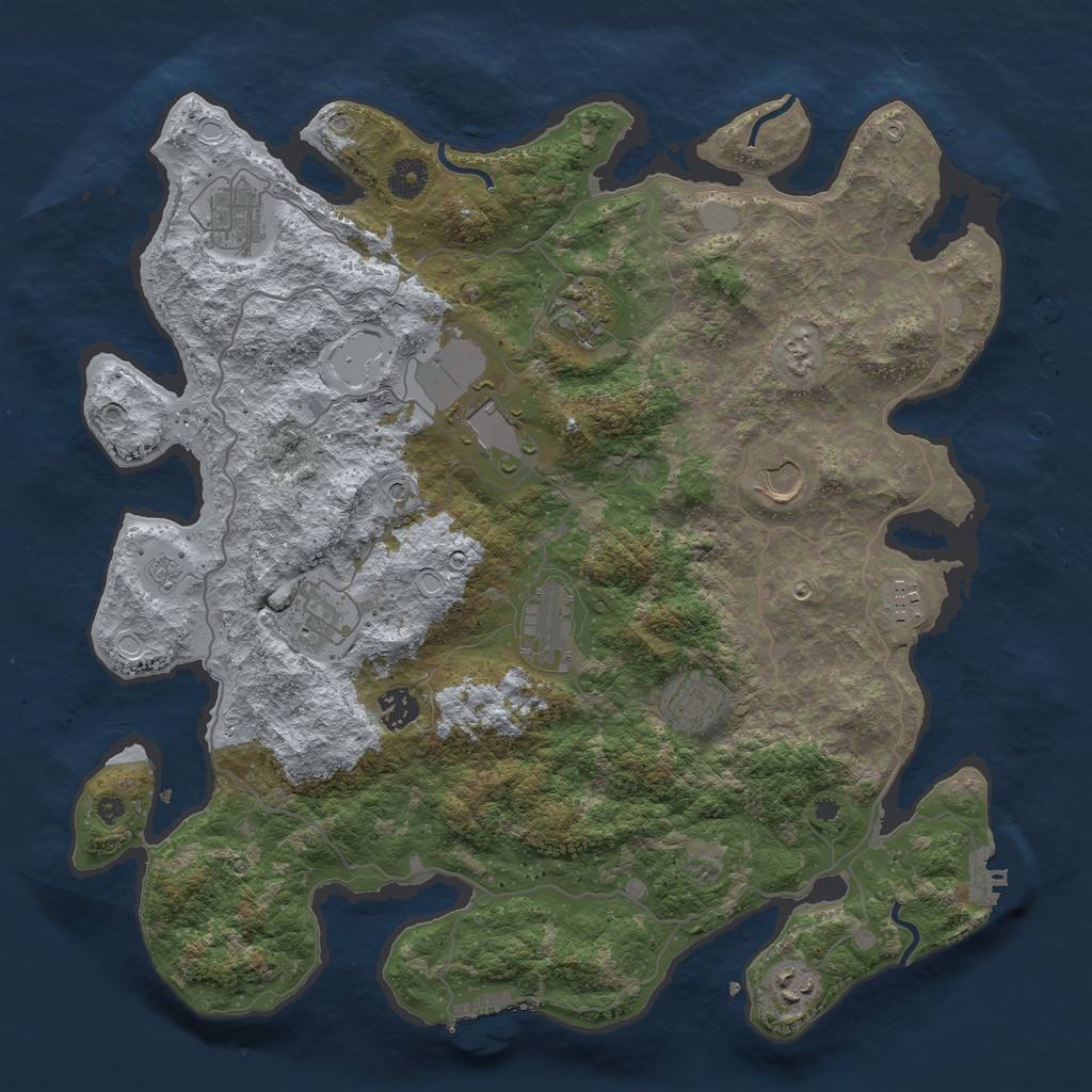 Rust Map: Procedural Map, Size: 4000, Seed: 428798614, 19 Monuments