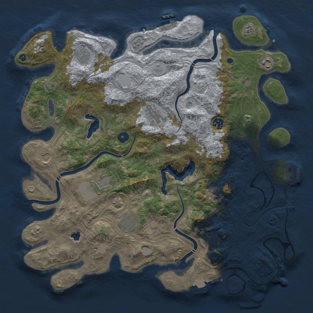 Rust Map: Procedural Map, Size: 4350, Seed: 2147483639, 15 Monuments