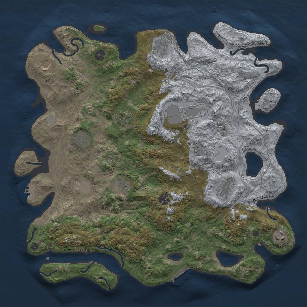 Rust Map: Procedural Map, Size: 4250, Seed: 1687139926, 20 Monuments