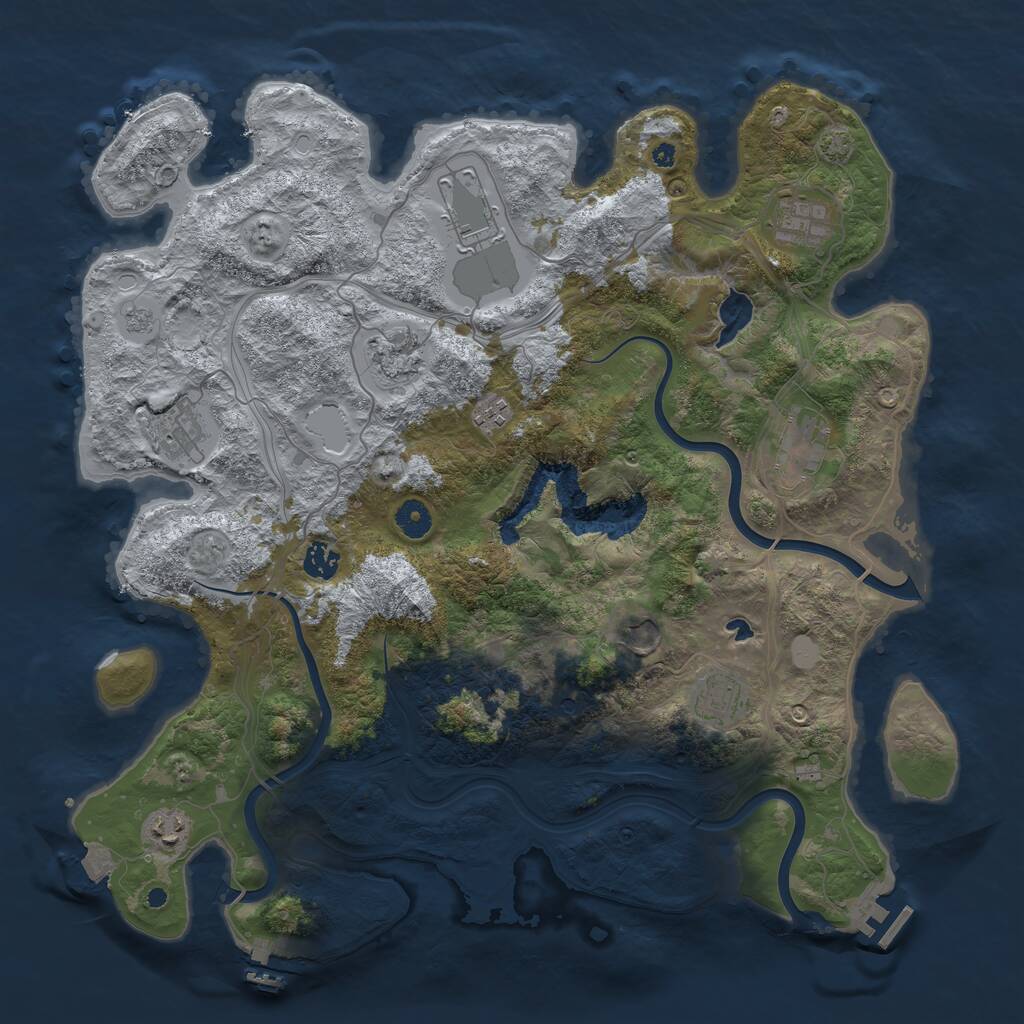 Rust Map: Procedural Map, Size: 4250, Seed: 321186894, 16 Monuments