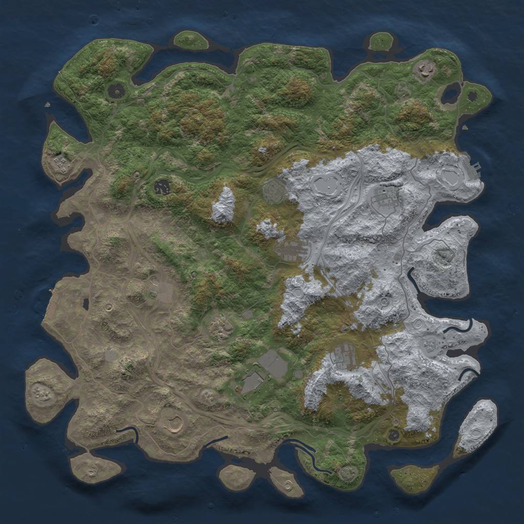 Rust Map: Procedural Map, Size: 4800, Seed: 1692311, 19 Monuments