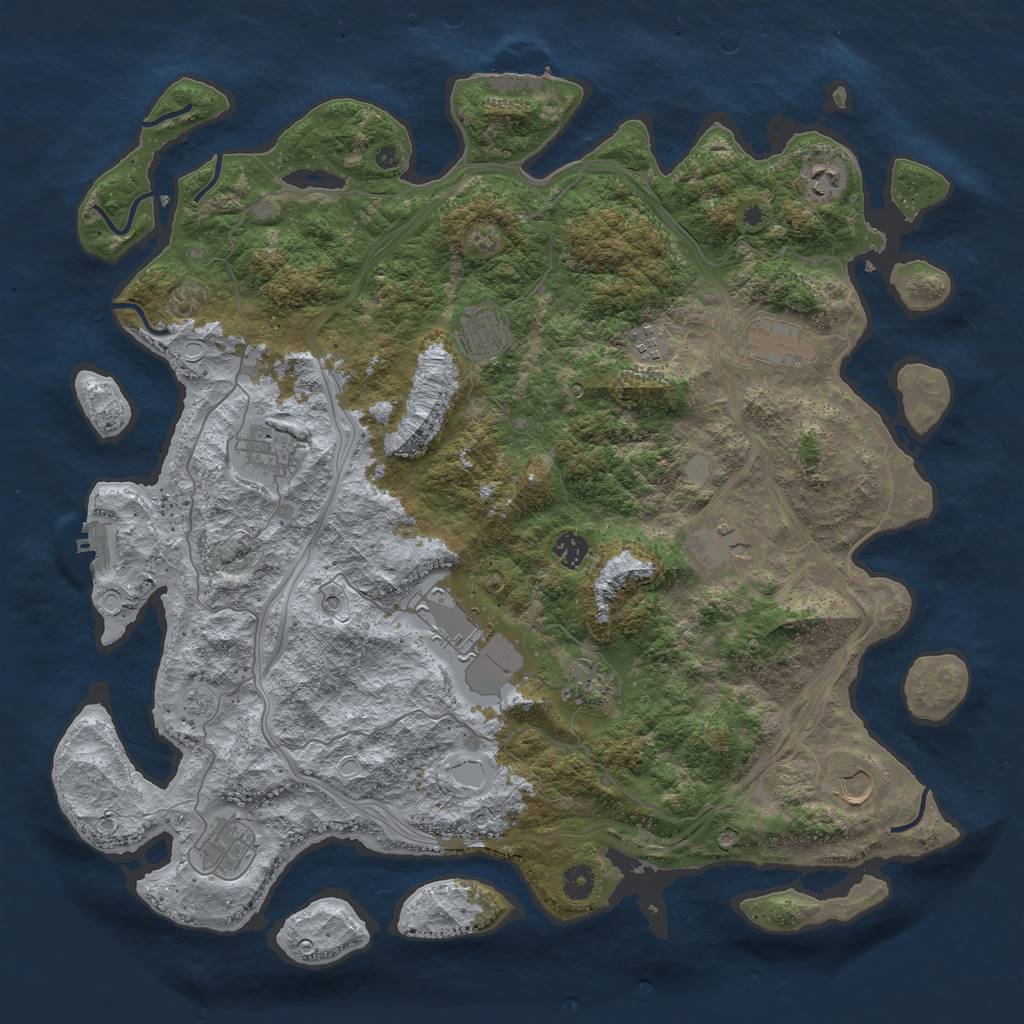 Rust Map: Procedural Map, Size: 4500, Seed: 1734958449, 20 Monuments