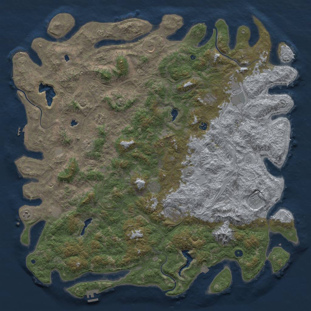 Rust Map: Procedural Map, Size: 6000, Seed: 12092002, 17 Monuments