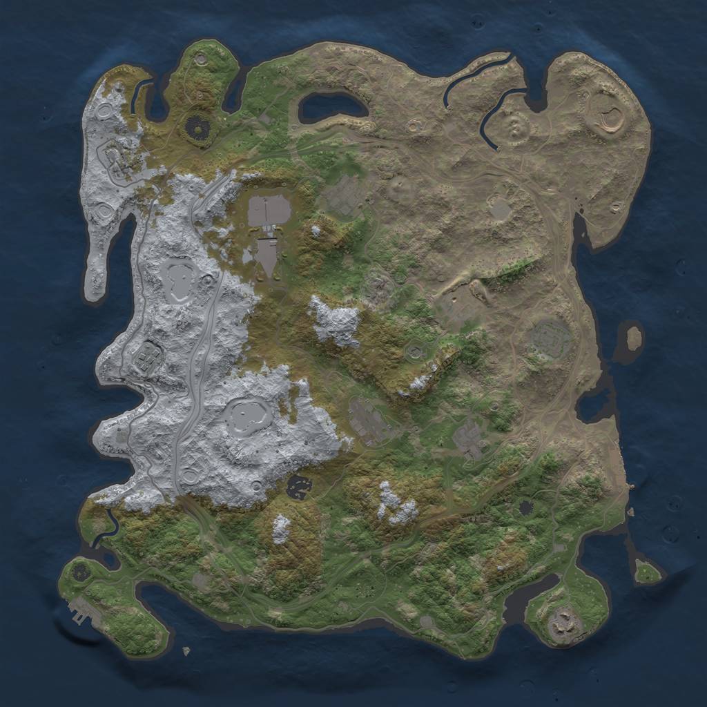 Rust Map: Procedural Map, Size: 4250, Seed: 702447638, 19 Monuments