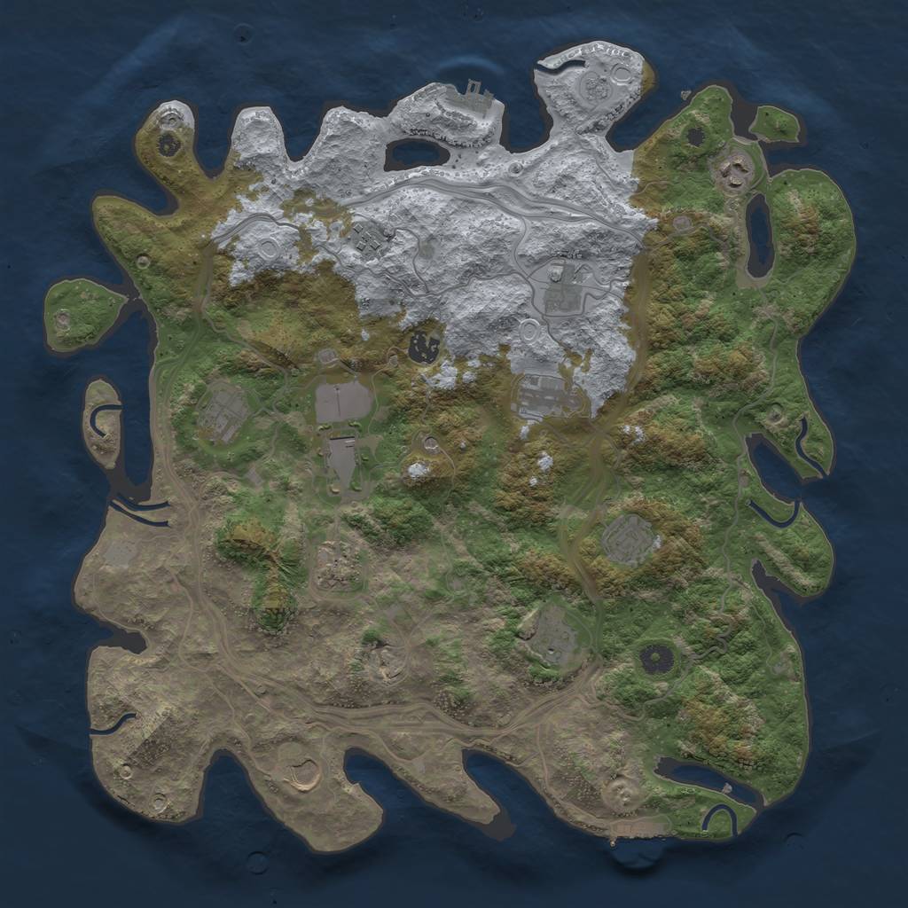 Rust Map: Procedural Map, Size: 4253, Seed: 557287112, 20 Monuments