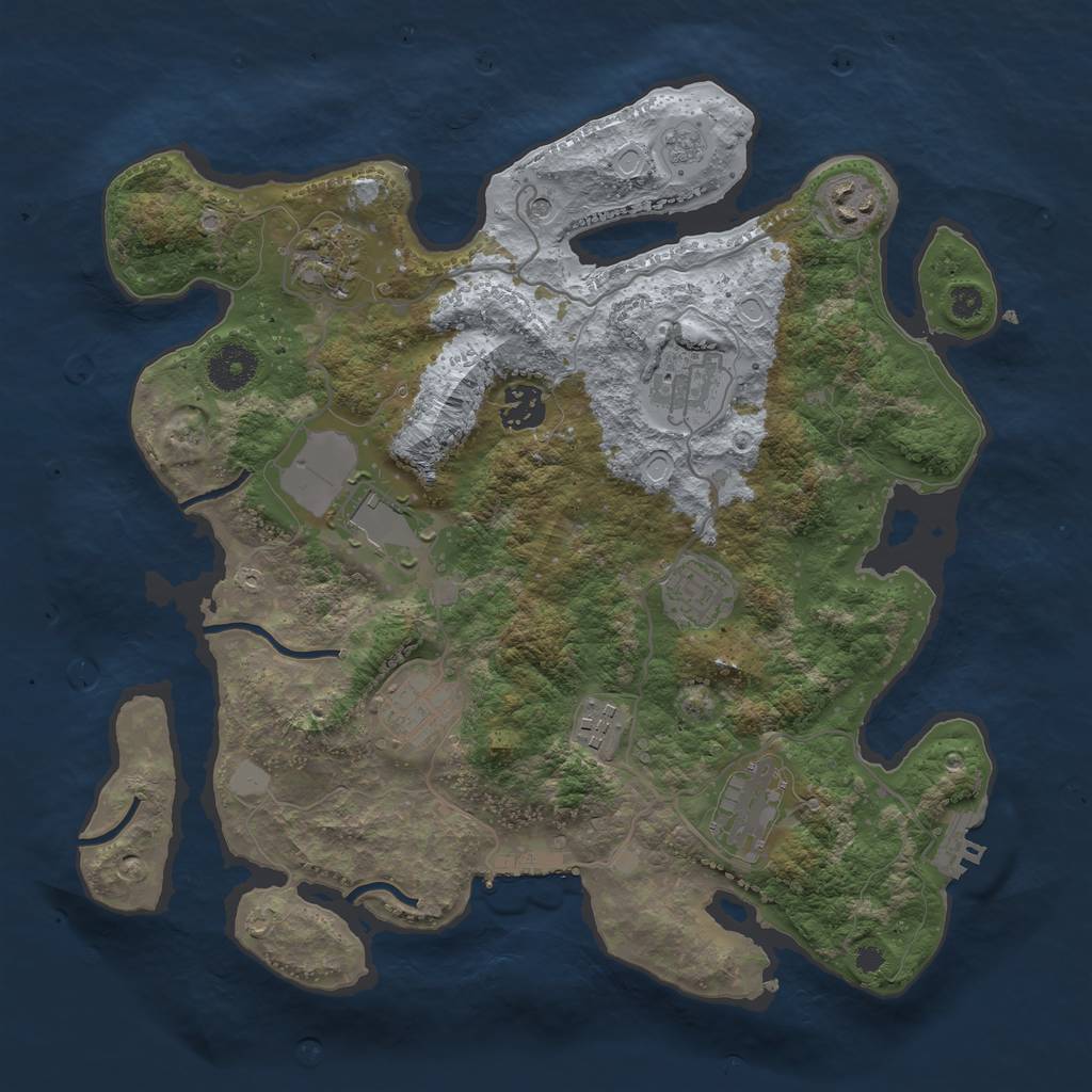 Rust Map: Procedural Map, Size: 3500, Seed: 5465486, 18 Monuments