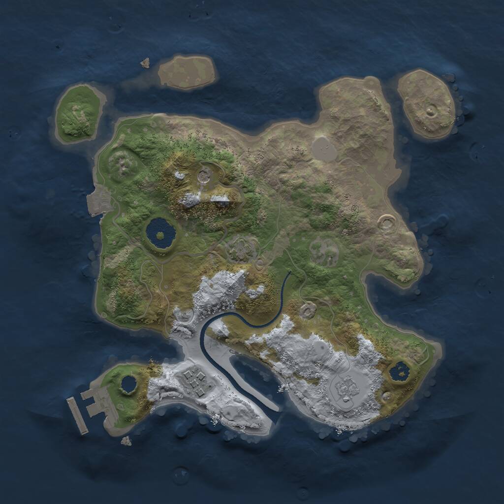 Rust Map: Procedural Map, Size: 2600, Seed: 5231, 6 Monuments