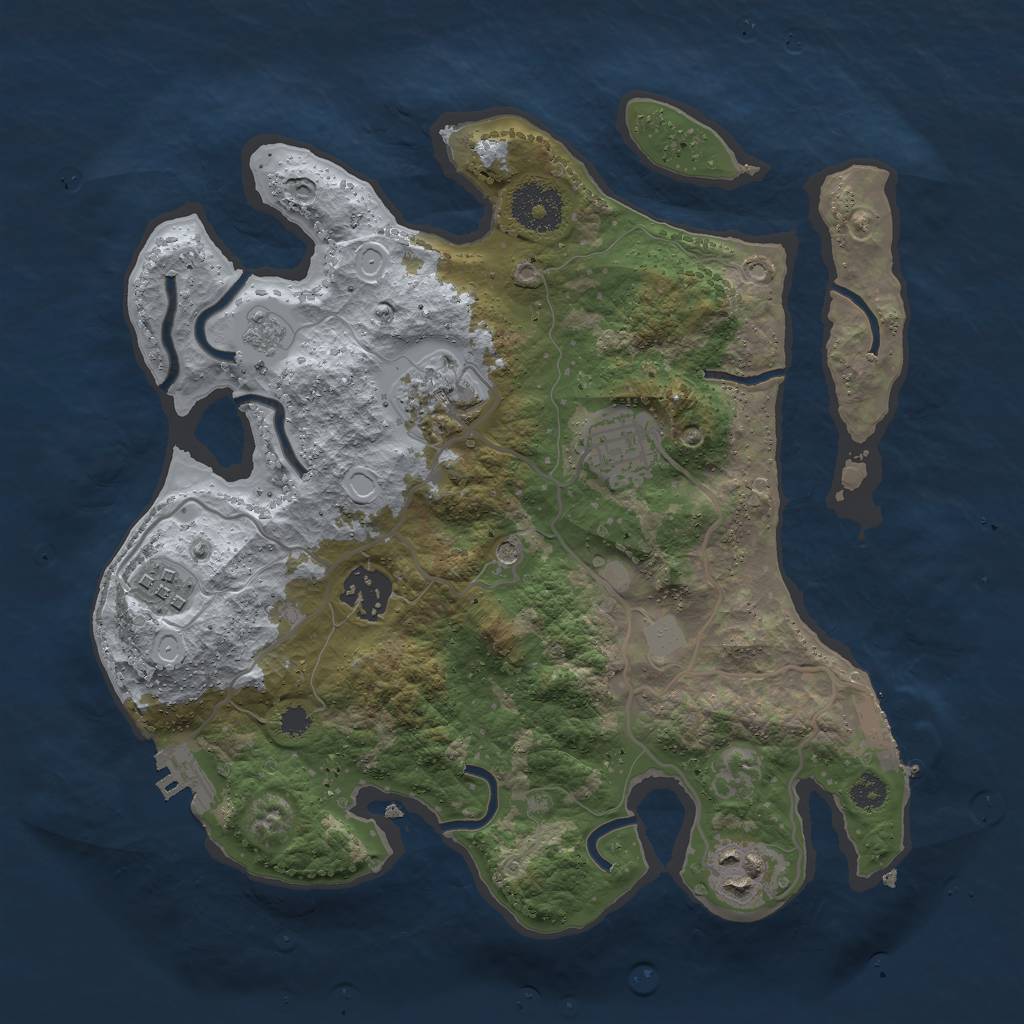 Rust Map: Procedural Map, Size: 3000, Seed: 1364659388, 12 Monuments
