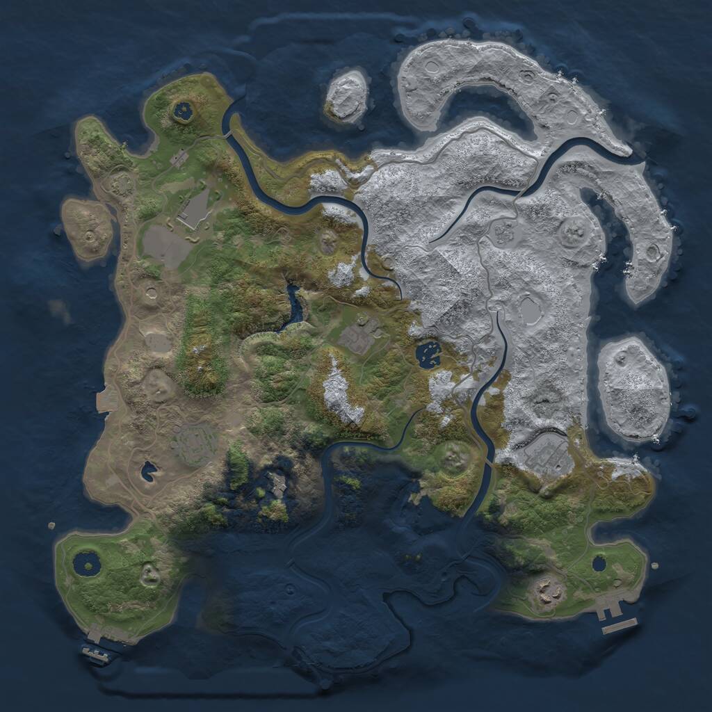 Rust Map: Procedural Map, Size: 4000, Seed: 57271, 13 Monuments