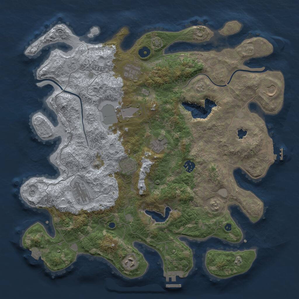 Rust Map: Procedural Map, Size: 4000, Seed: 1653595651, 14 Monuments