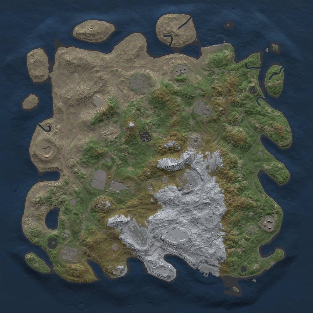 Rust Map: Procedural Map, Size: 4250, Seed: 1583761194, 18 Monuments