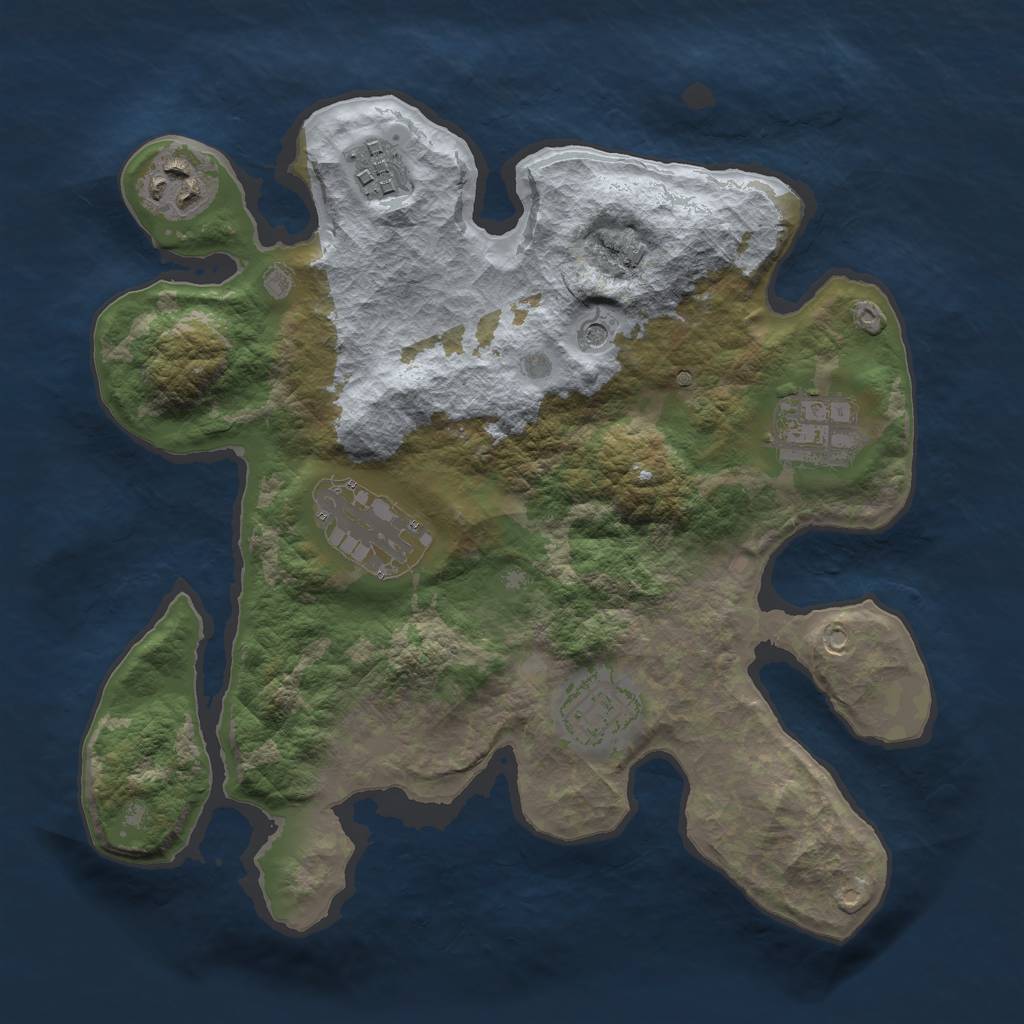Rust Map: Barren, Size: 2800, Seed: 15681, 8 Monuments