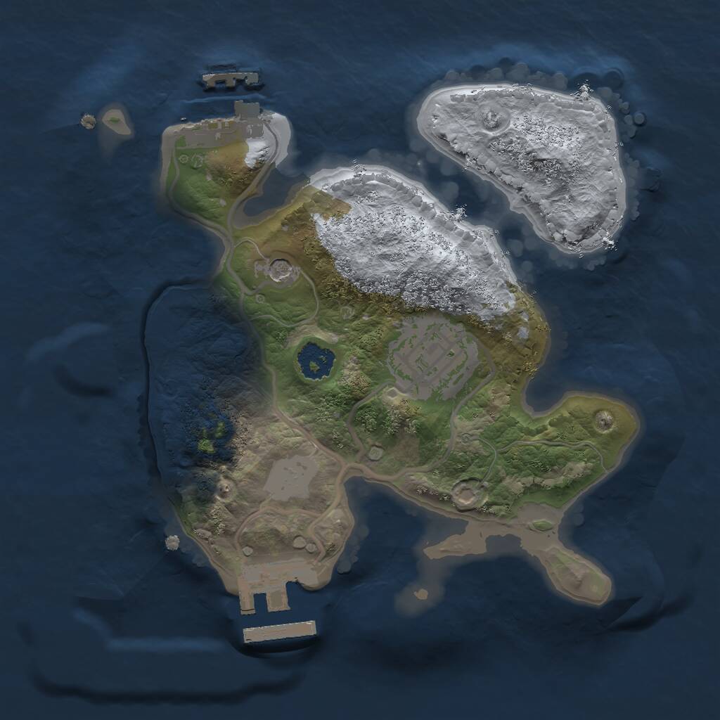 Rust Map: Procedural Map, Size: 2000, Seed: 1710681, 5 Monuments
