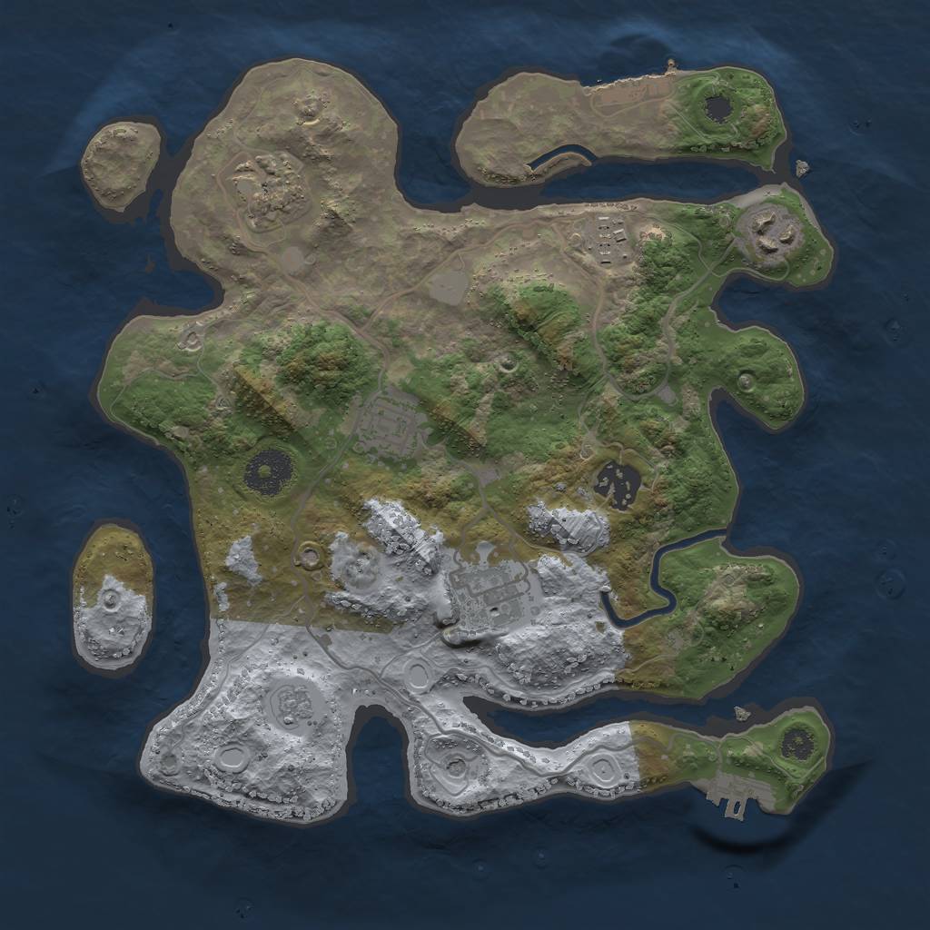 Rust Map: Procedural Map, Size: 3000, Seed: 582672211, 13 Monuments