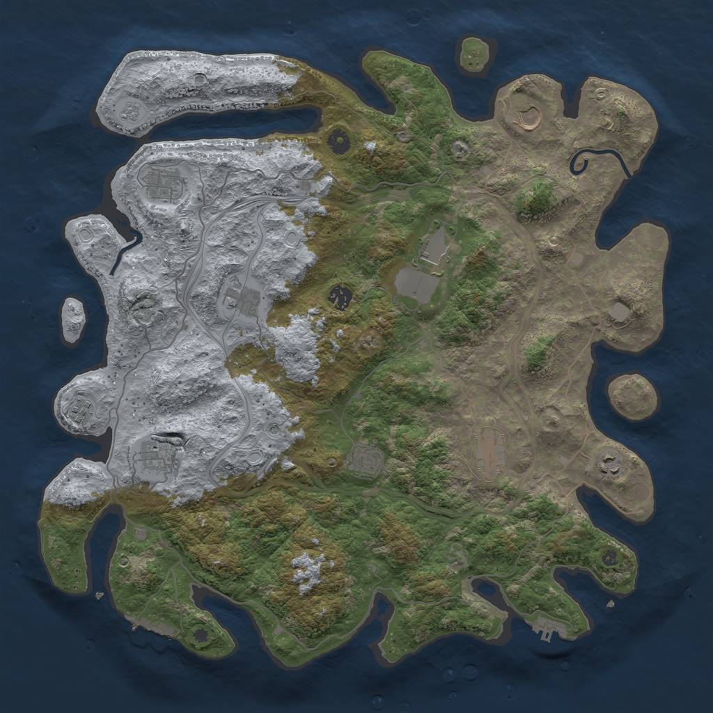 Rust Map: Procedural Map, Size: 4500, Seed: 1525018809, 19 Monuments