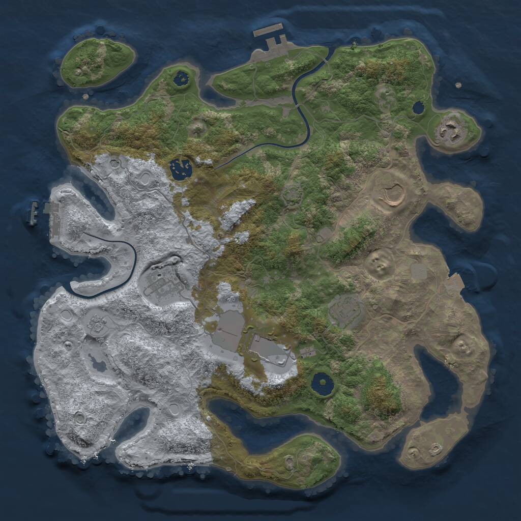 Rust Map: Procedural Map, Size: 3500, Seed: 99411, 12 Monuments