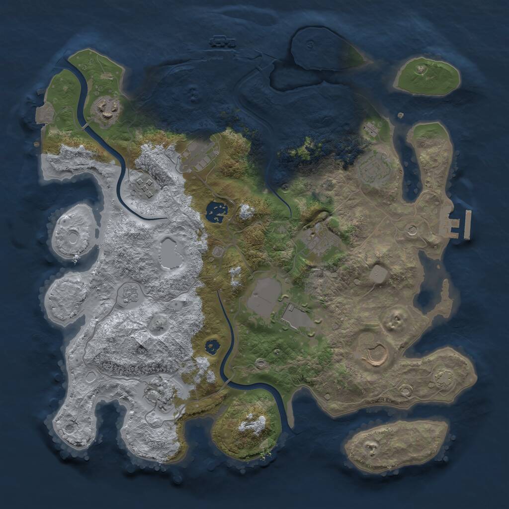 Rust Map: Procedural Map, Size: 3500, Seed: 2022347094, 15 Monuments