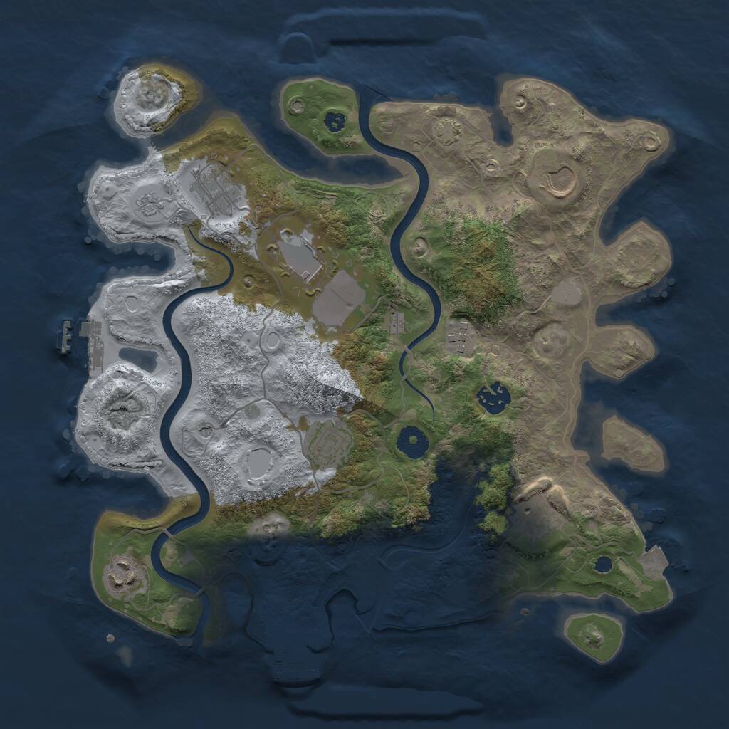 Rust Map: Procedural Map, Size: 3500, Seed: 94057029, 14 Monuments