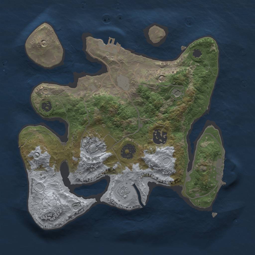 Rust Map: Procedural Map, Size: 2500, Seed: 170681, 11 Monuments