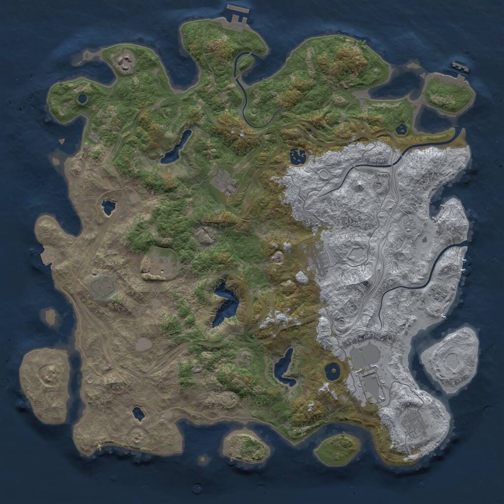 Rust Map: Procedural Map, Size: 4500, Seed: 369529300, 15 Monuments