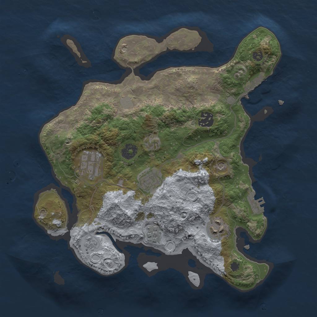 Rust Map: Procedural Map, Size: 3000, Seed: 503171536, 14 Monuments