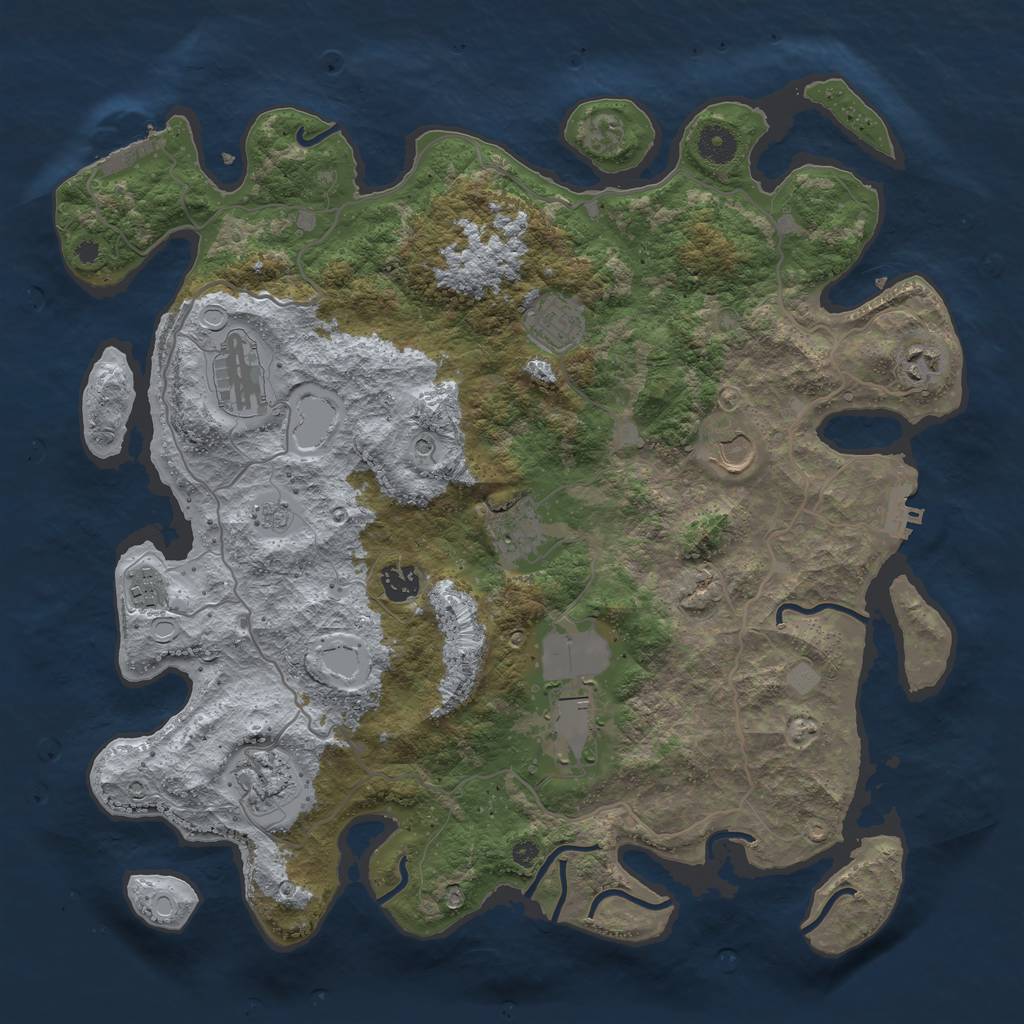 Rust Map: Procedural Map, Size: 4000, Seed: 25566767, 18 Monuments