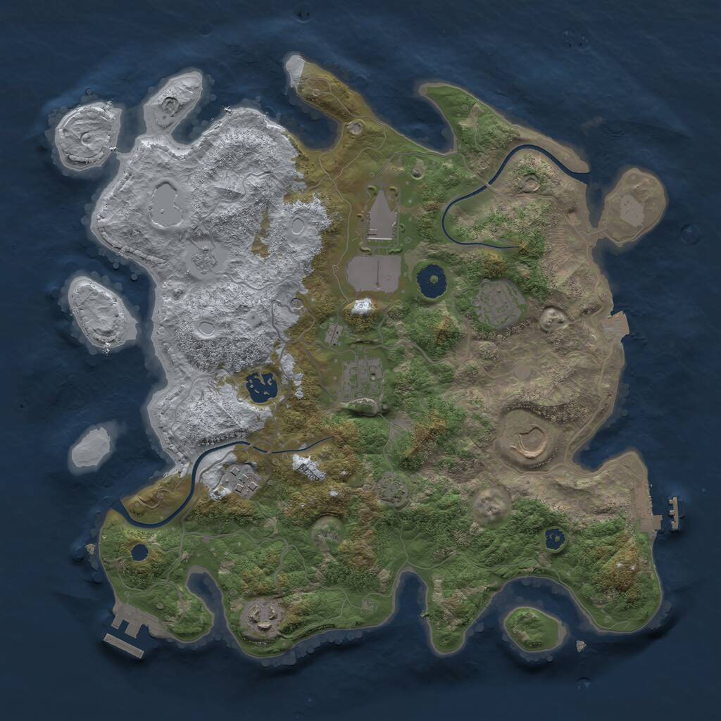Rust Map: Procedural Map, Size: 3500, Seed: 50039162, 13 Monuments
