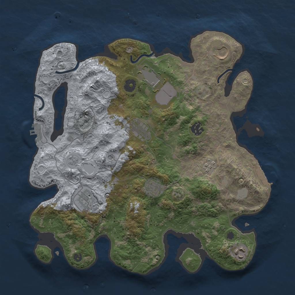 Rust Map: Procedural Map, Size: 3500, Seed: 61696863, 17 Monuments