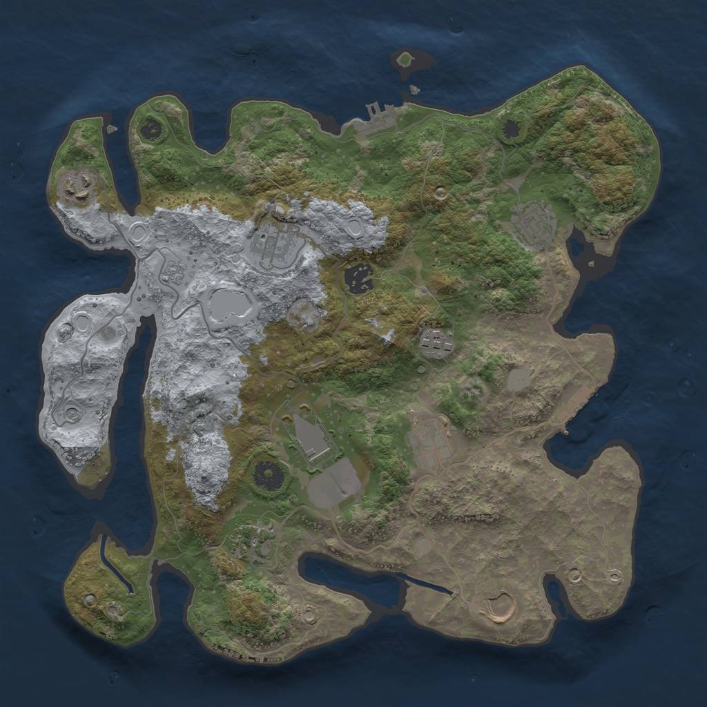 Rust Map: Procedural Map, Size: 3500, Seed: 8814469, 18 Monuments