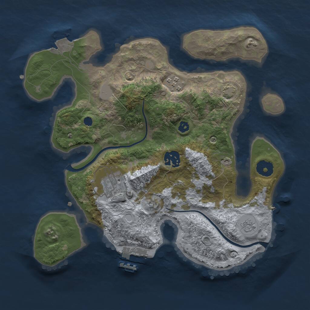 Rust Map: Procedural Map, Size: 2800, Seed: 308560282, 7 Monuments