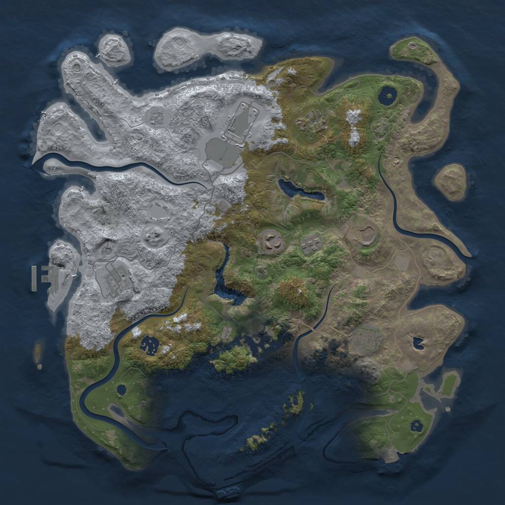 Rust Map: Procedural Map, Size: 4000, Seed: 19229728, 15 Monuments