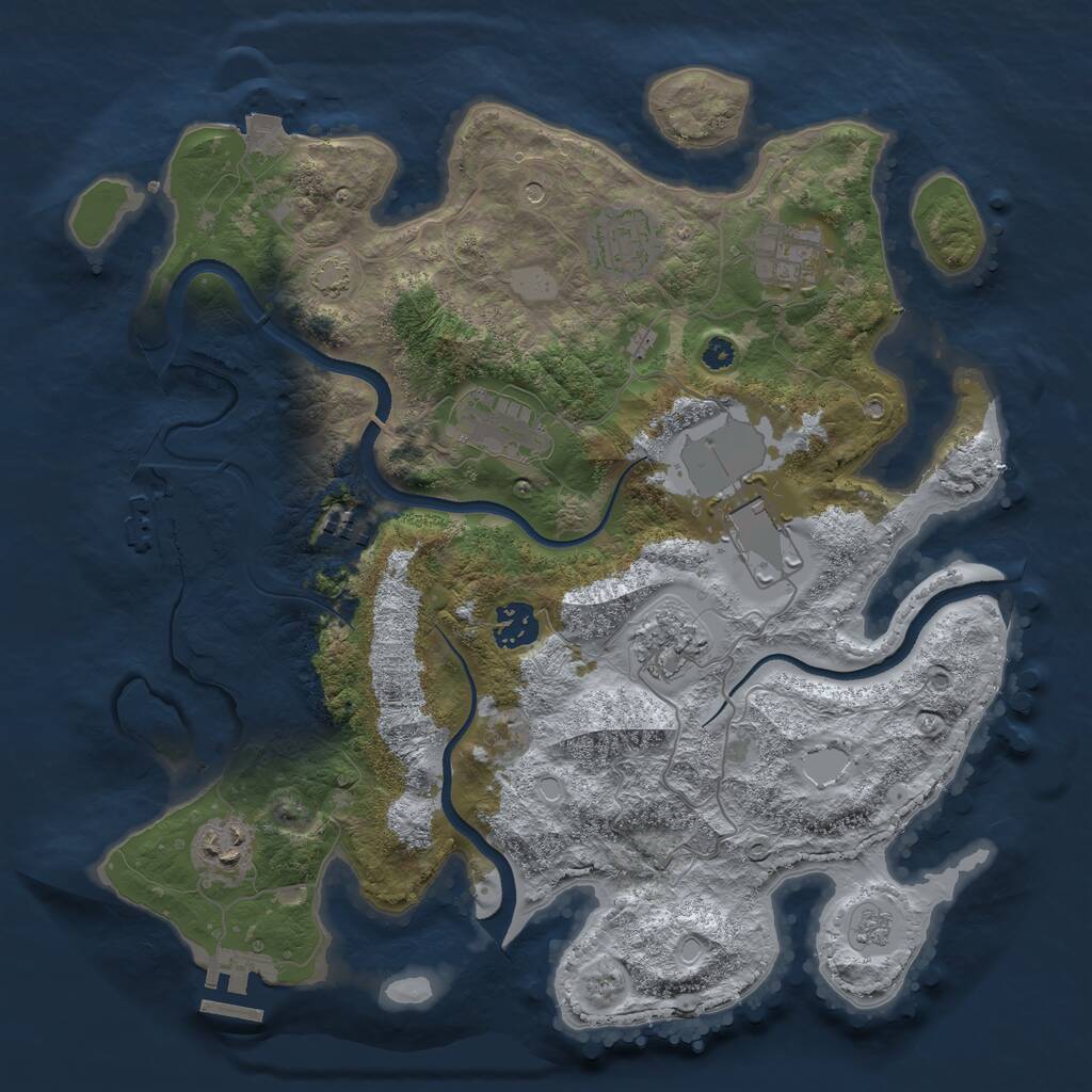 Rust Map: Procedural Map, Size: 3500, Seed: 221107, 14 Monuments