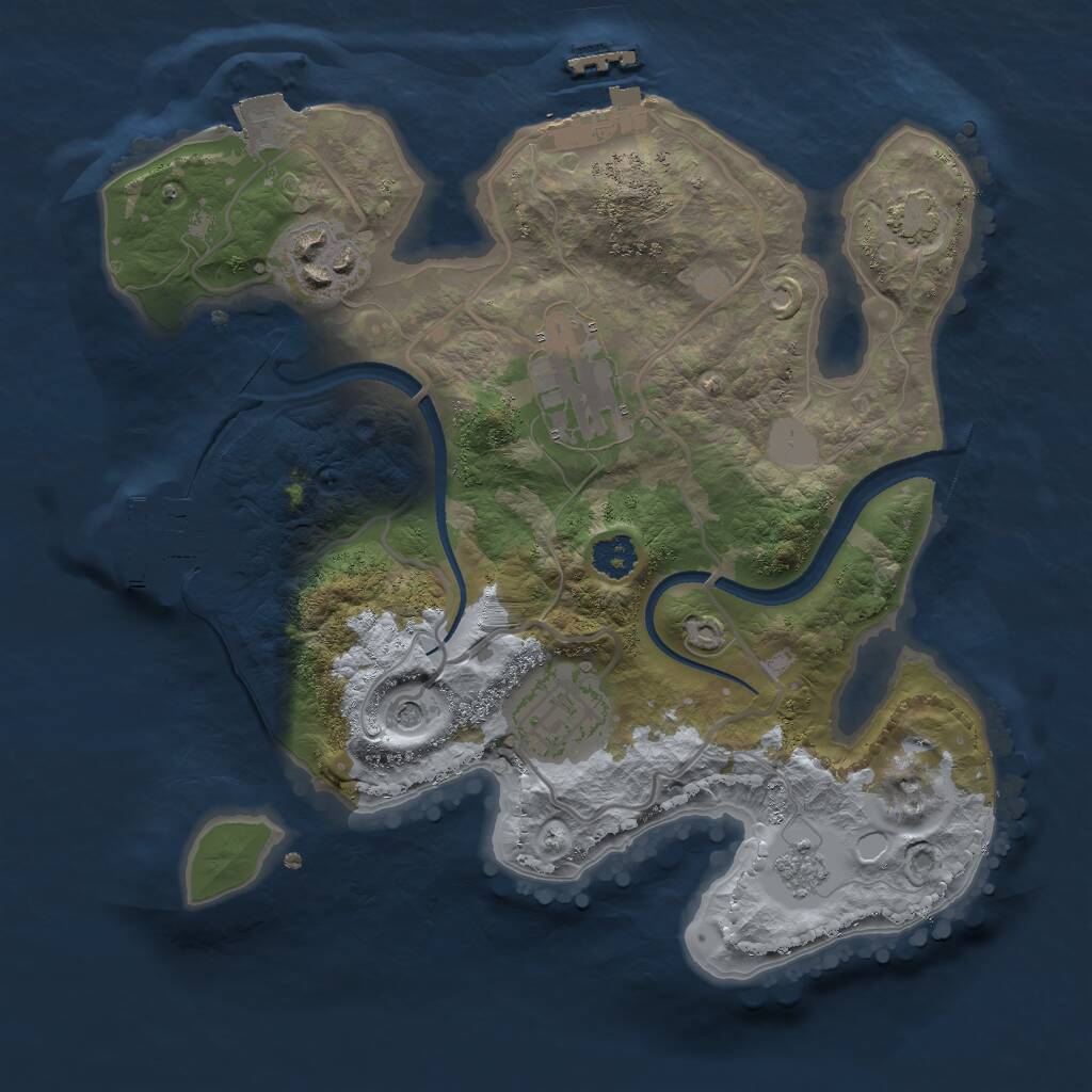 Rust Map: Procedural Map, Size: 2500, Seed: 465294783, 9 Monuments