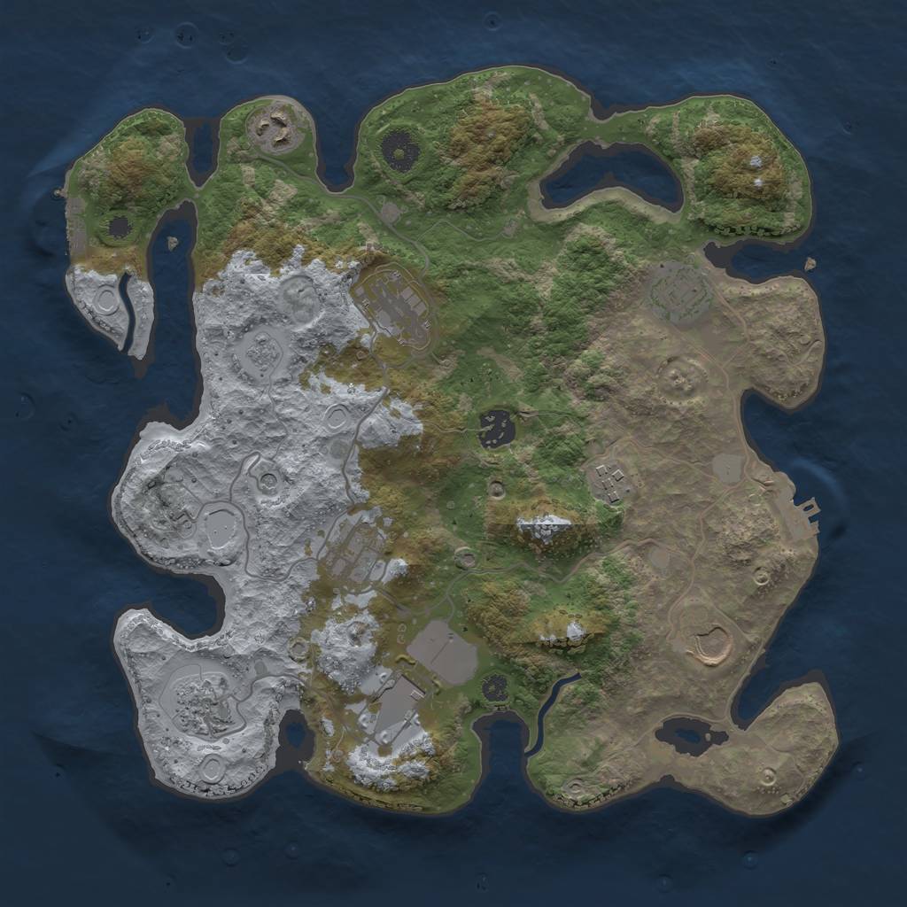 Rust Map: Procedural Map, Size: 3500, Seed: 96331426, 18 Monuments