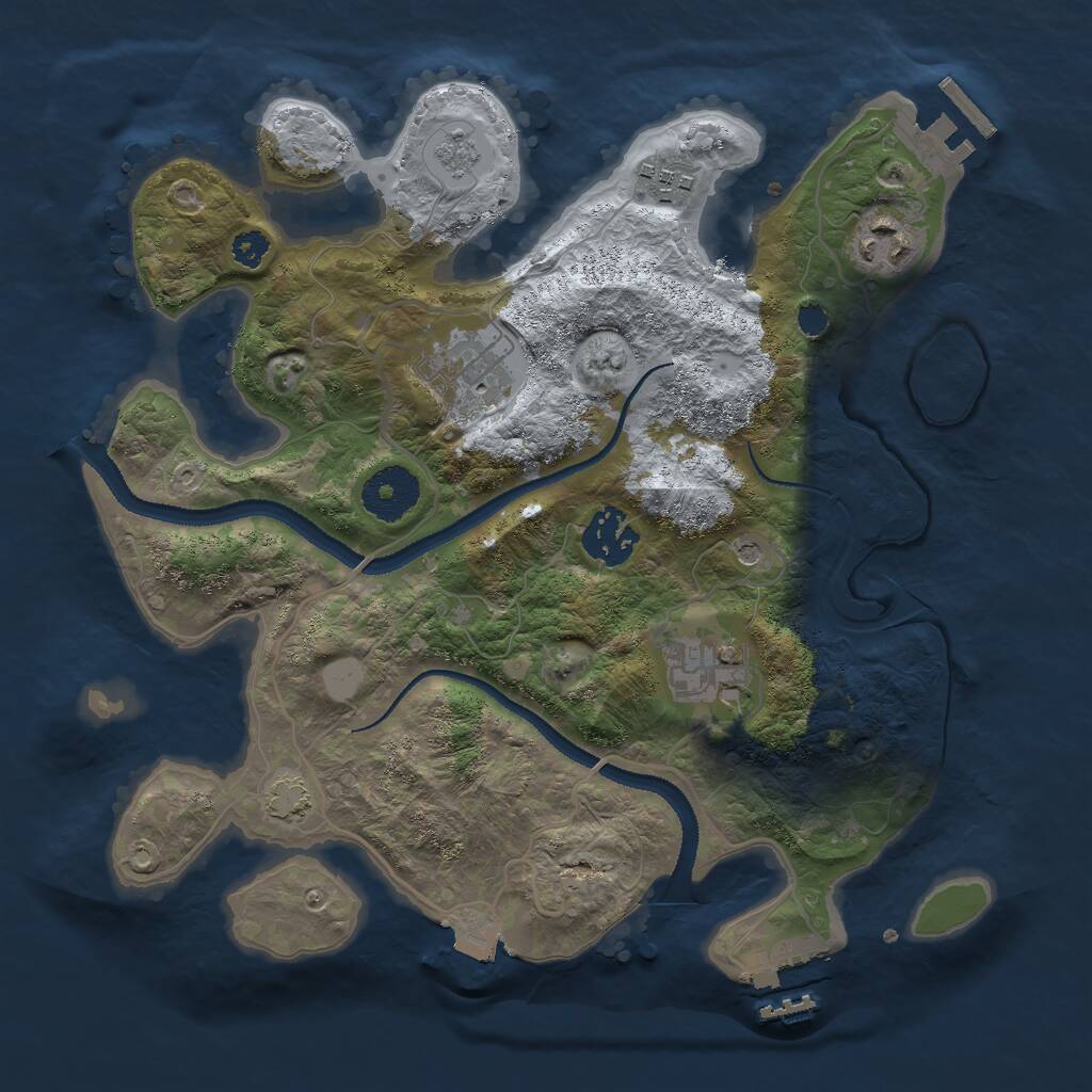 Rust Map: Procedural Map, Size: 3000, Seed: 29805, 11 Monuments