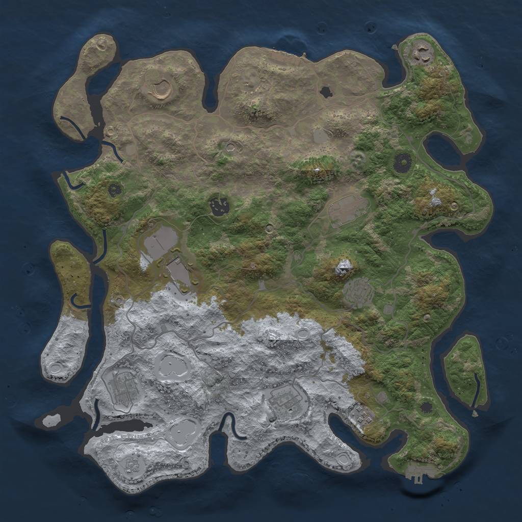 Rust Map: Procedural Map, Size: 4000, Seed: 1881431576, 18 Monuments