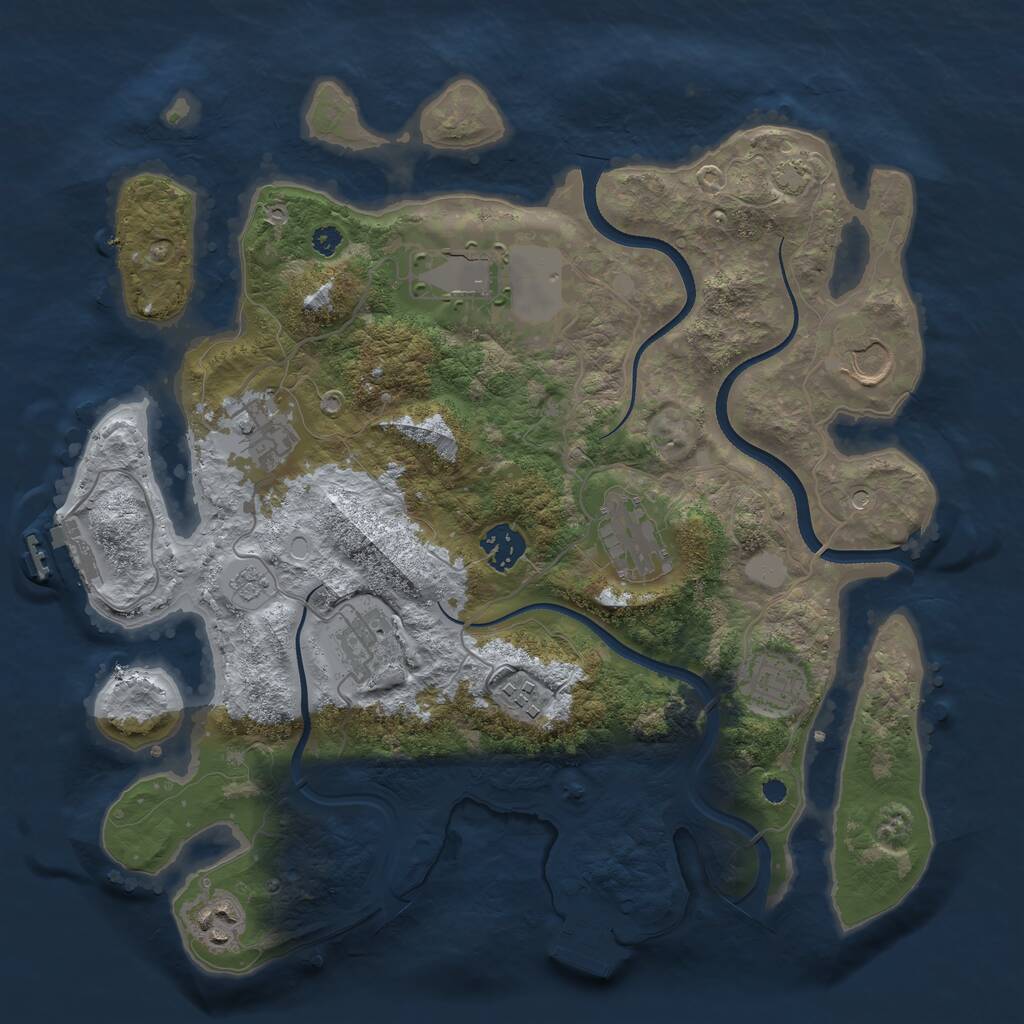 Rust Map: Procedural Map, Size: 3525, Seed: 8575, 15 Monuments